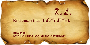 Krizmanits Lóránt névjegykártya