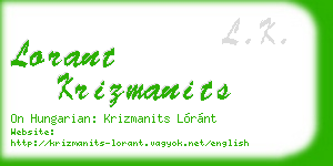 lorant krizmanits business card