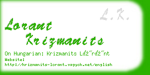 lorant krizmanits business card